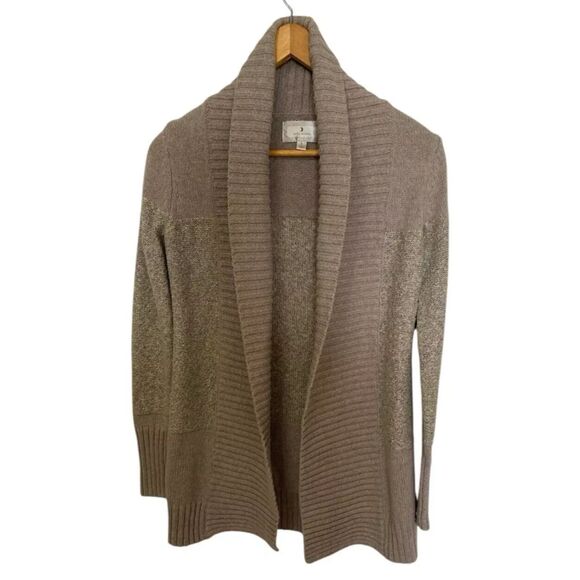 Anthropologie Tops - Anthropologie Ruby Moon Women's Small Open Cardigan Tan/Brown Wool Blend